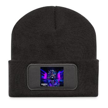 graffiti punk anime - Recycelte Patch Beanie - Dunkelgrau - Vorne