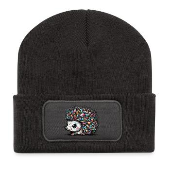 Hérisson - Beanie recyclé à patch - charbon - Devant