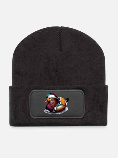 Mandarinente - Recycelte Patch Beanie - Dunkelgrau