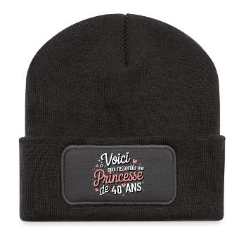 Princess 40 Years Old - Recycled Patch Beanie - dark grey - Front