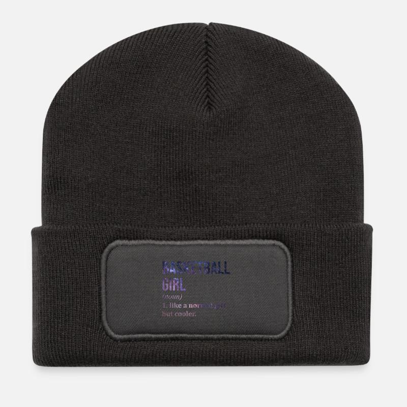 Basketball - Recycelte Patch Beanie - Dunkelgrau