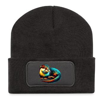 Loutre - Beanie recyclé à patch - charbon - Devant