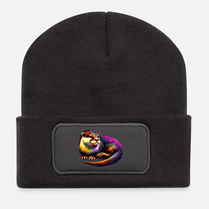 Otter - Recycelte Patch Beanie - Dunkelgrau
