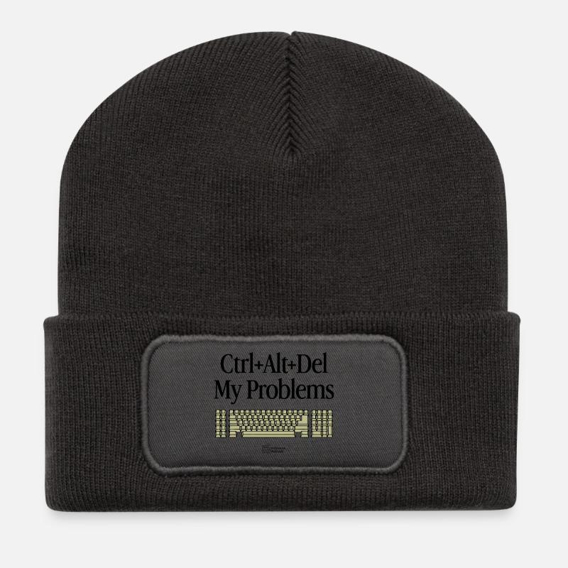 Keyboard Warrior – Humour gaming & tech - Beanie recyclé à patch - charbon