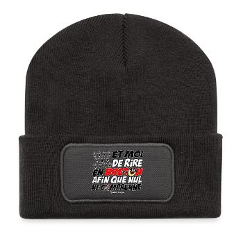 And I laugh in Breton - Recycled Patch Beanie - dark grey - Front