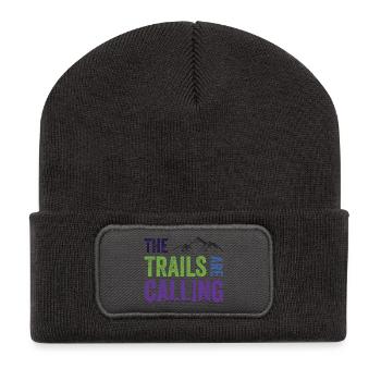 The Trails Are Calling - Recycled Patch Beanie - dark grey - Front