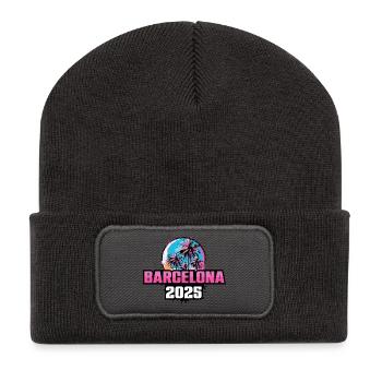 Barcelona 2025 Palm Trees - Recycled Patch Beanie - dark grey - Front