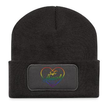 Pride Flag Colors - Just Married III - Recycled Patch Beanie - dark grey - Front