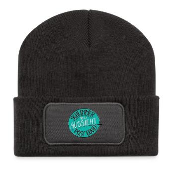 Pire qu’il n’y paraît, l’après-Covid - Beanie recyclé à patch - charbon - Devant