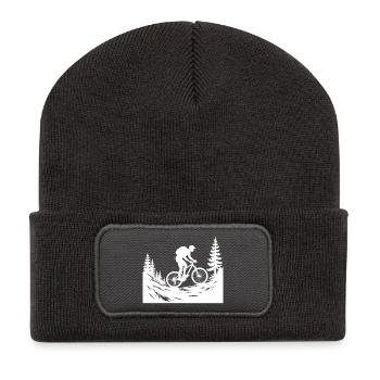 MTB Mountainbike - Recycelte Patch Beanie - Dunkelgrau - Vorne