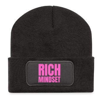 Rich Mindset, Motivation, Success, Attitude - Recycled Patch Beanie - dark grey - Front