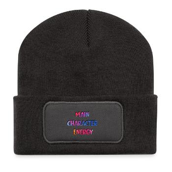 main character energy - Recycled Patch Beanie - dark grey - Front