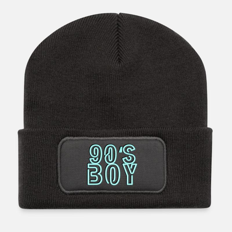 90er  - Recycelte Patch Beanie - Dunkelgrau