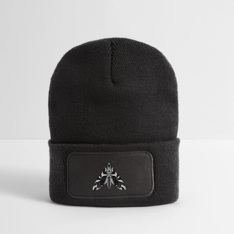 Moth Shadow Pattern Moth Black Moth Recycled Patch Beanie