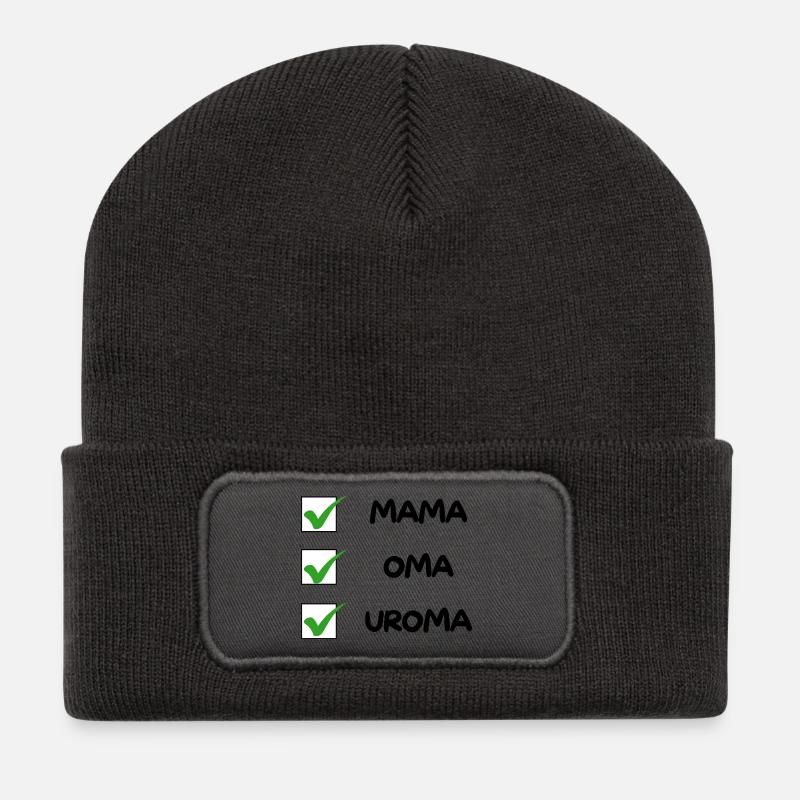 LISTE DE CONTRÔLE DES ARRIÈRE-GRANDS-MÈRES - Beanie recyclé à patch - charbon