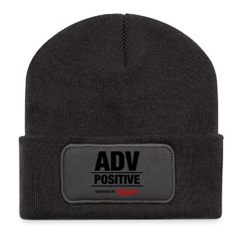 ADV positif - Beanie recyclé à patch - charbon - Devant