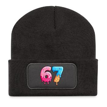 Figures Sweet 6-7 Dessert-Schrift - Recycelte Patch Beanie - Dunkelgrau - Vorne