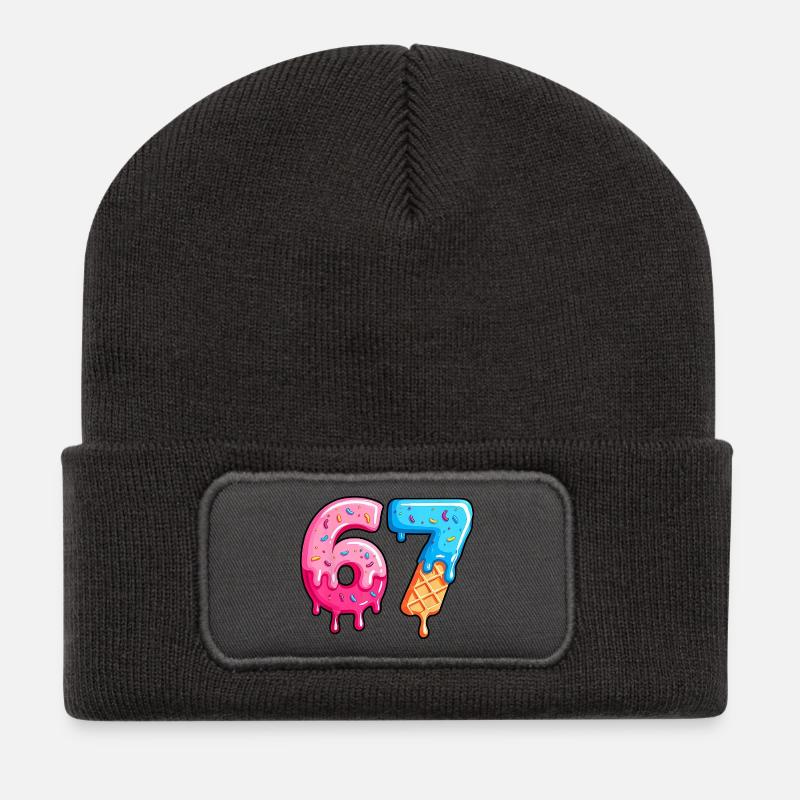 Figures Sweet 6-7 Dessert Font - Recycled Patch Beanie - dark grey