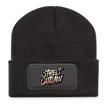 Street Outlaw Camo Design für Streetwear Fans - Recycelte Patch Beanie - Dunkelgrau - Vorne
