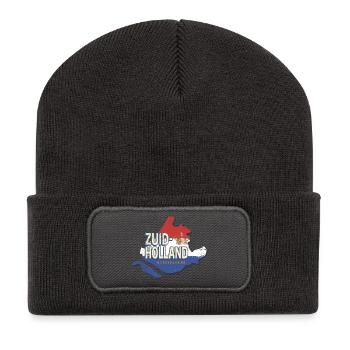Südholland Niederlande Retro Landkarte Holland - Recycelte Patch Beanie - Dunkelgrau - Vorne