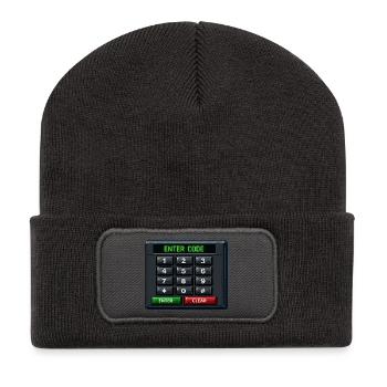 Entrée du code Clavier néon - Beanie recyclé à patch - charbon - Devant