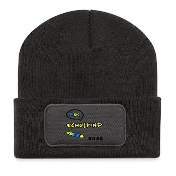ABC Schulkind 2026 Einschulung - Recycelte Patch Beanie - Dunkelgrau - Vorne