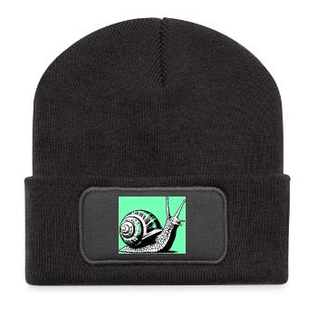 Escargot - Beanie recyclé à patch - charbon - Devant