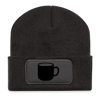 Tasse Geschenk  - Recycelte Patch Beanie - Dunkelgrau - Vorne