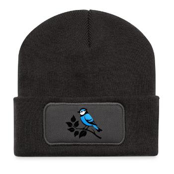 Blaumeisegarten - Recycelte Patch Beanie - Dunkelgrau - Vorne