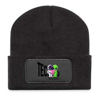 Cosmic Hug: Alien and Astronaut - Recycled Patch Beanie - dark grey - Front