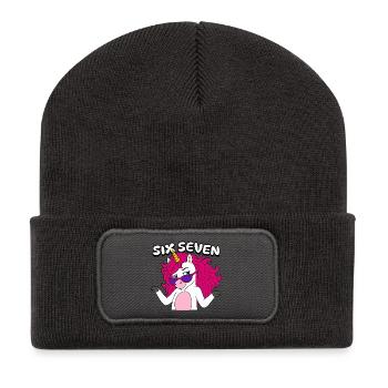 Six Seven Unicorn  - Recycelte Patch Beanie - Dunkelgrau - Vorne