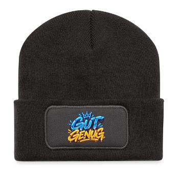Gut Genug  - Recycelte Patch Beanie - Dunkelgrau - Vorne