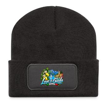 Lago di Garda – Italien, See & Dolce Vita - Recycelte Patch Beanie - Dunkelgrau - Vorne