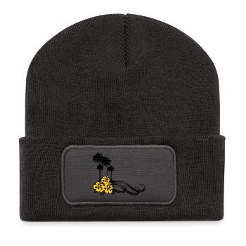 Palmen - Recycelte Patch Beanie - Dunkelgrau - Vorne