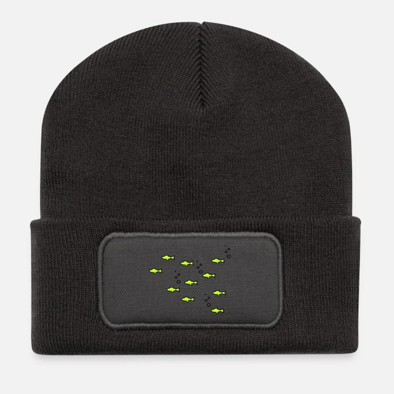 10 kleine Fische - Recycelte Patch Beanie - Dunkelgrau