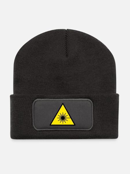 laser - Recycelte Patch Beanie - Dunkelgrau