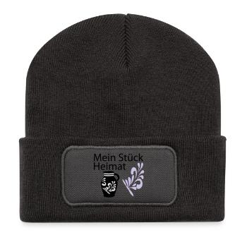 Mein Stück Heimat Bembel - Recycelte Patch Beanie - Dunkelgrau - Vorne