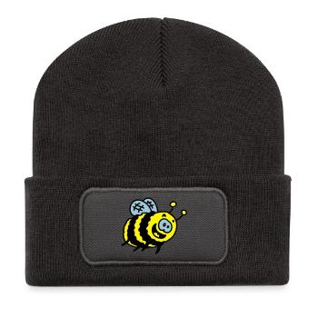 lustige Hummel 3 - Recycelte Patch Beanie - Dunkelgrau - Vorne