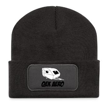 QEK Aero - Recycelte Patch Beanie - Dunkelgrau - Vorne