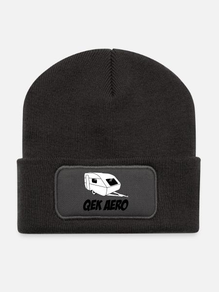 QEK Aero - Beanie recyclé à patch - charbon