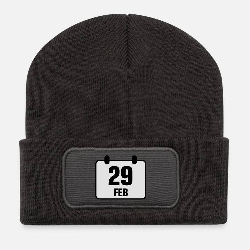 29 februar jahrestag geburtstag 2c - Recycelte Patch Beanie - Dunkelgrau