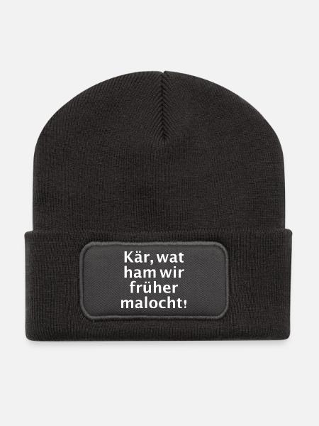 Kär wat ham wir früher malocht - Recycelte Patch Beanie - Dunkelgrau
