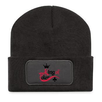 poker - Beanie recyclé à patch - charbon - Devant