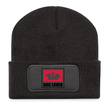 Dog Lover - Recycelte Patch Beanie - Dunkelgrau - Vorne