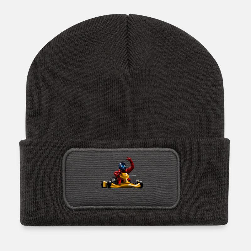 Karting - Recycelte Patch Beanie - Dunkelgrau