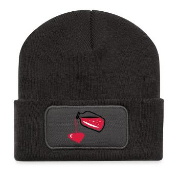 Love potion in a glass bottle & liquid heart - Recycled Patch Beanie - dark grey - Front