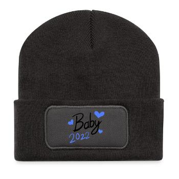 Baby 2022 - Neugeborenes 2022 - Recycelte Patch Beanie - Dunkelgrau - Vorne