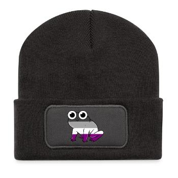 Asexueller Frosch Asexuelles - Recycelte Patch Beanie - Dunkelgrau - Vorne