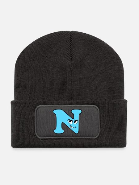 N - Recycelte Patch Beanie - Dunkelgrau