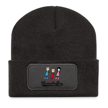Lustiges Klassentreffen - Recycelte Patch Beanie - Dunkelgrau - Vorne